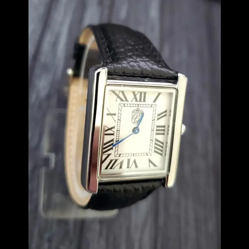 Gorgeous Pierre Lucerne Swiss Inspired Mens‎ Tank Watch Blk